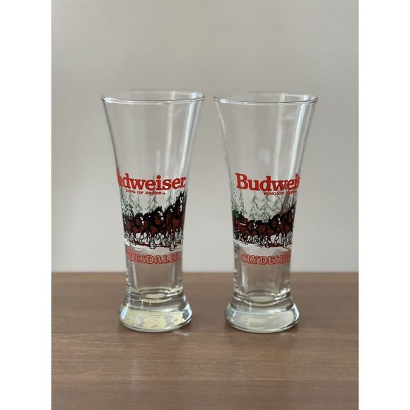 Budweiser Other - Budweiser Clydesdale Pilsner Glass Vintage 1989 King Of Beers Beer Glass ManCave